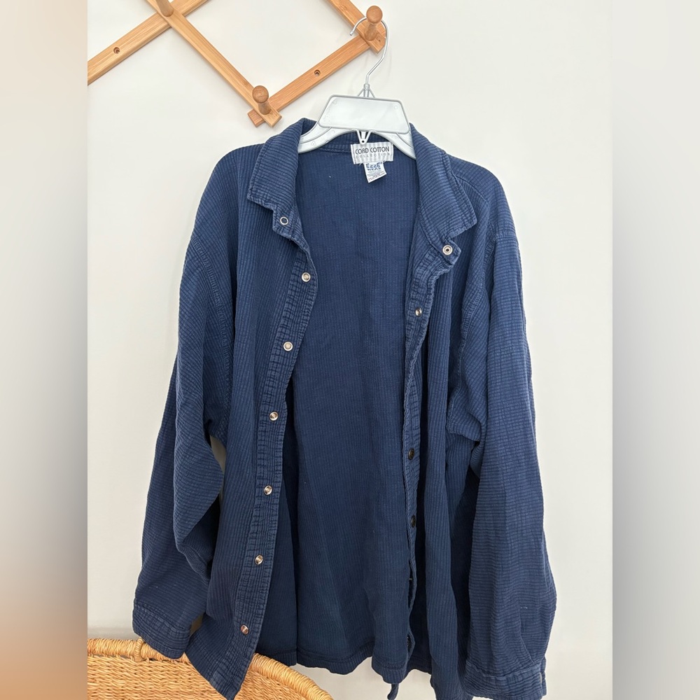 Cord Cotton Vintage Button Up XL
